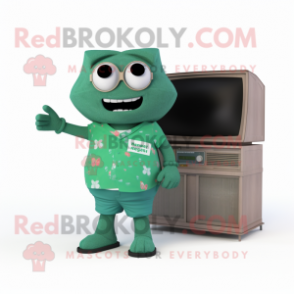 Forest Green Television mascot costume character dressed with a Bikini and Pocket squares