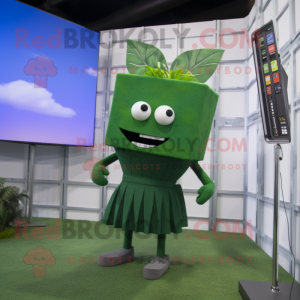 Forest Green Television mascot costume character dressed with a Bikini and Pocket squares