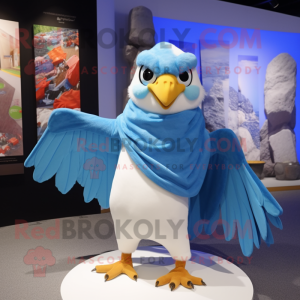 Sky Blue Falcon maskotdräkt...