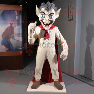 Beige Vampyr maskot kostume...