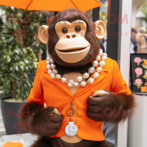 Orange Chimpansee mascotte...