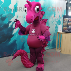 Magenta Sea Horse maskot...