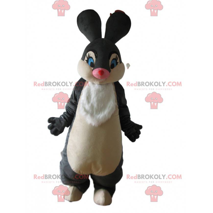 Mascot grijs en wit konijn, Pan-Pan het konijn in Bambi -