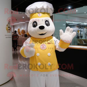 nan Dim Sum mascot costume character dressed with a Polo Tee and Gloves