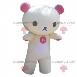 Yellow and white teddy bear mascot, teddy bear costume -