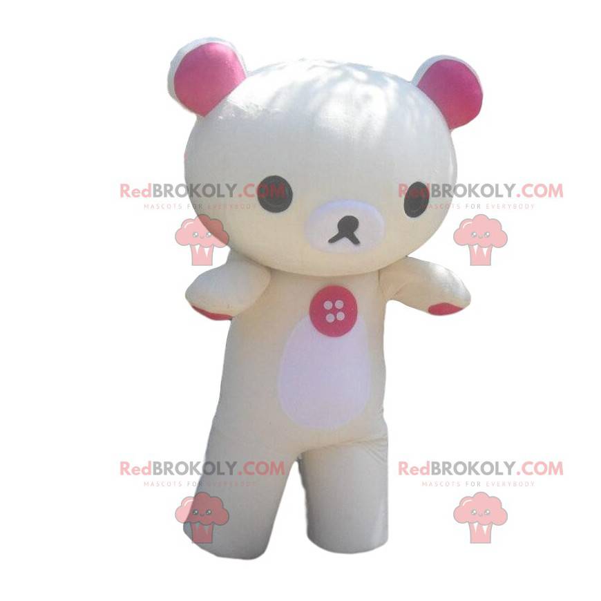 Yellow and white teddy bear mascot, teddy bear costume -