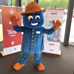 Rust Tikka Masala mascot costume character dressed with a Denim Shorts and Cufflinks