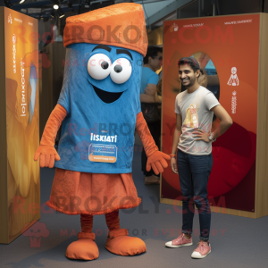 Rust Tikka Masala mascot costume character dressed with a Denim Shorts and Cufflinks