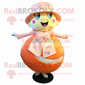 Peach Baseball Ball maskot...