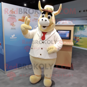 Cream Moose maskot kostume...