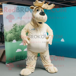 Cream Moose maskot kostume...