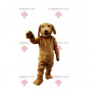 Mascotte de chien marron très réaliste, costume de chien -