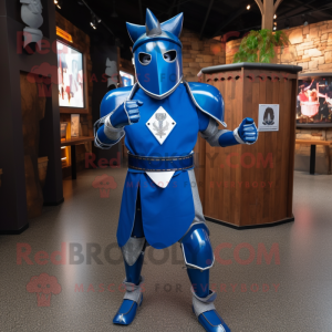 Blauwe middeleeuwse ridder...