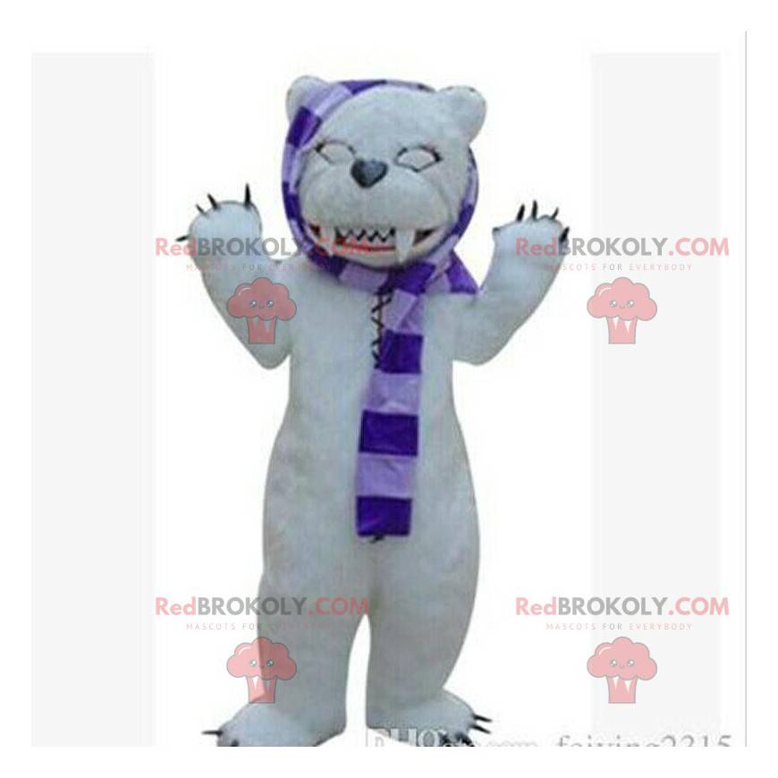Mascote de urso polar, urso pardo e fantasia de urso assustador