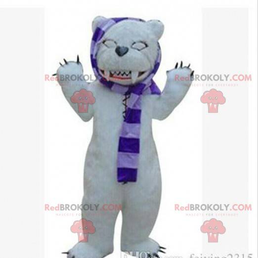 Mascotte d'ours blanc, de grizzli, costume d'ours terrifiant -