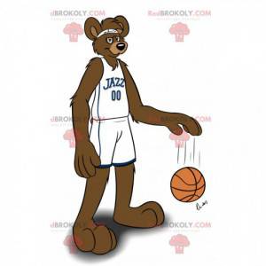 Mascotte de kangourou marron en tenue de sport - Redbrokoly.com