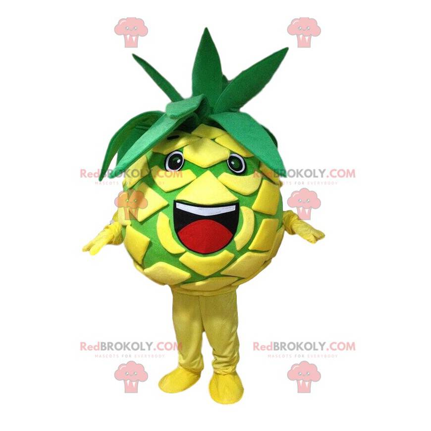 Gul og grøn ananas maskot, eksotisk frugt kostume - Gul og grøn ananas maskot, eksotisk frugt kostume -