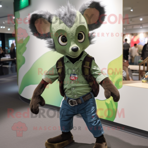 Grøn Aye-Aye maskot kostume...