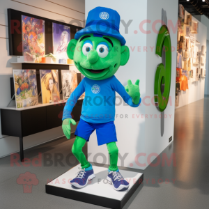 Blå Leprechaun Hat maskot...