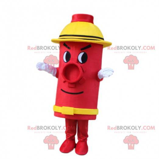 Mascotte de bouche d'incendie rouge et jaune, géante -