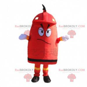 Mascotte de bouche d'incendie rouge géante, costume de pompier