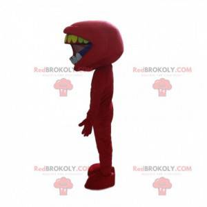 Maskot mund fuld af tænder, fremmed kostume - Redbrokoly.com