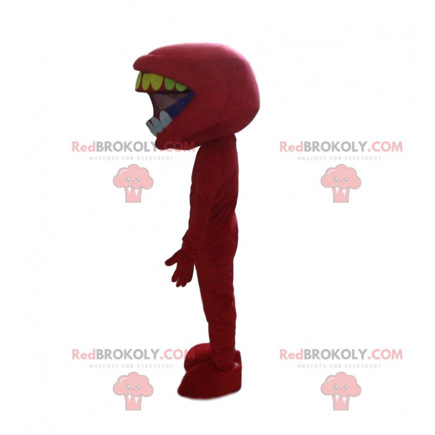 Mascotte de bouche pleine de dents, costume d'extra-terrestre -