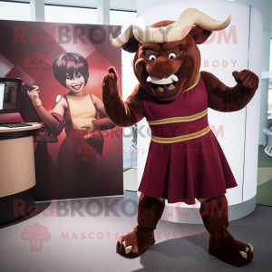 Maroon Minotaur maskot...