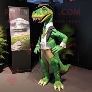Grøn Spinosaurus maskot...