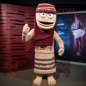 Maroon Mummy maskot kostume...
