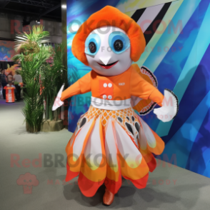 nan Clown Fish mascot costume character dressed with a Wrap Skirt and Bracelets