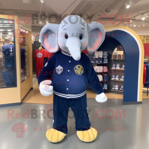 Navy-Elefant Maskottchen...