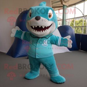 Teal Megalodon mascotte...