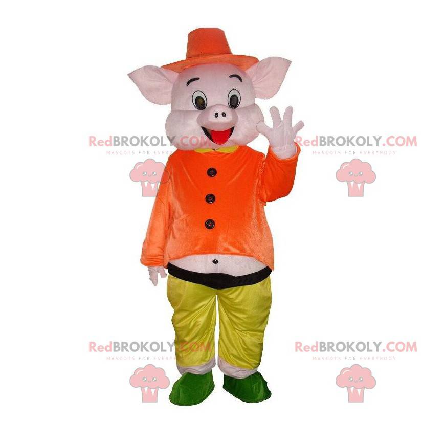 Mascot of one of the pigs of the "3 little pigs" -