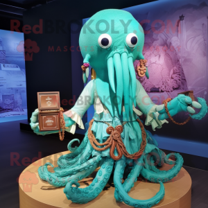 Turquoise Kraken mascotte...