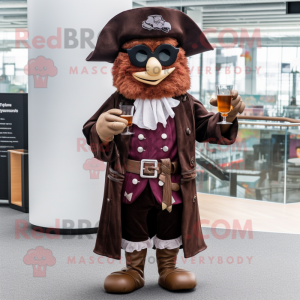 Brun piratmaskot drakt...