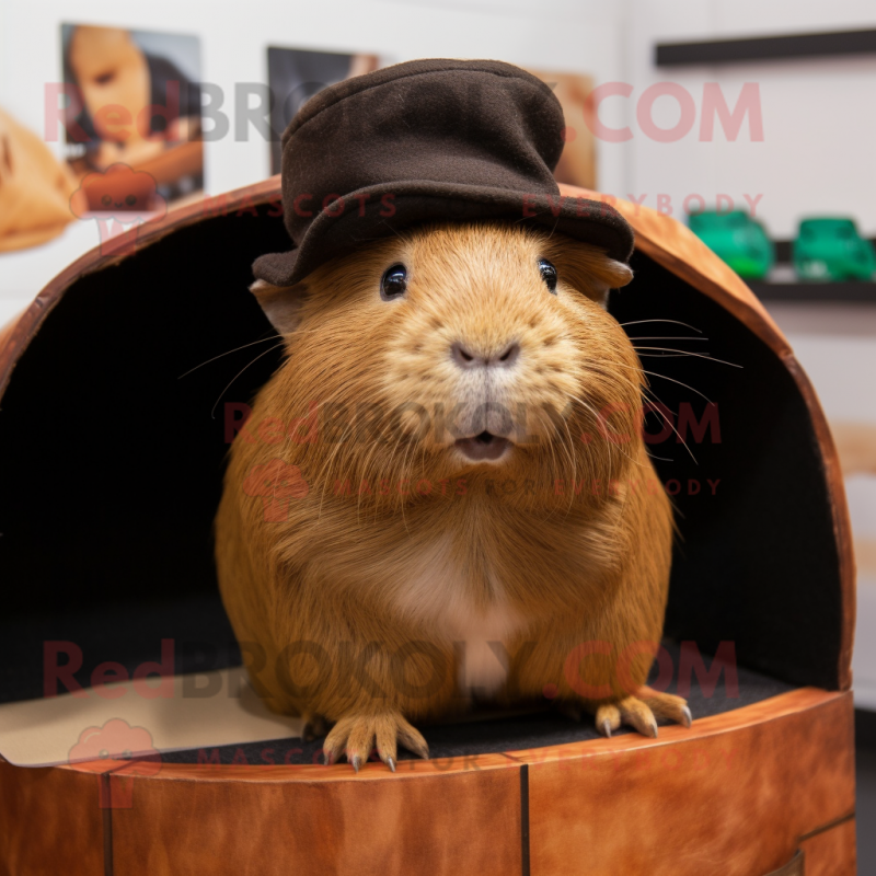 Brown Guinea Pig mascot costume character dressed with a Jeggings and Hats Brown Guinea Pig mascot costume character dressed with a Jeggings and Hats