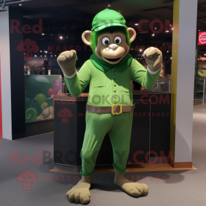 Green Monkey maskot kostume...