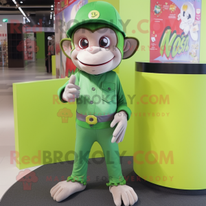 Green Monkey maskot kostym...
