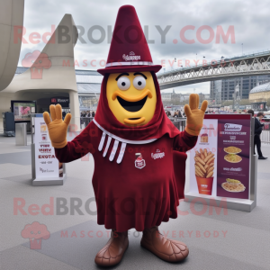 Maroon pommes frites maskot...