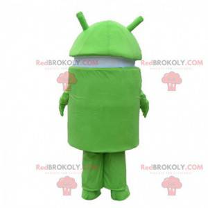 Android-mascotte, groen en wit robotkostuum, gsm-kostuum -