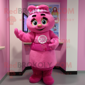 Pink Men maskot kostume...