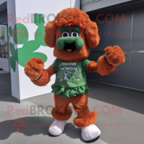 Rust Bunch Of Shamrocks mascot costume character dressed with a Shorts and Scarf clips