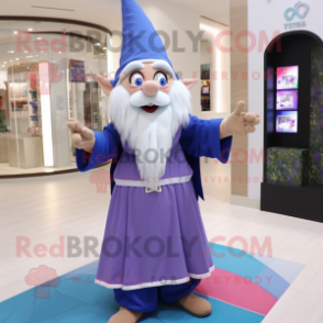 nan Wizard mascot costume character dressed with a Shift Dress and Shoe clips