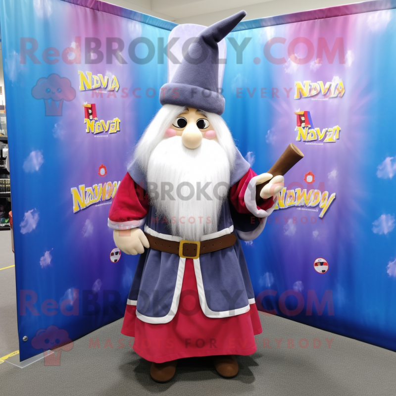 nan Wizard mascot costume character dressed with a Shift Dress and Shoe clips nan Wizard mascot costume character dressed with a Shift Dress and Shoe clips