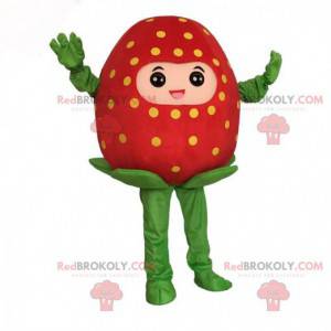 Mascotte de fraise rouge géante, costume de fraise -