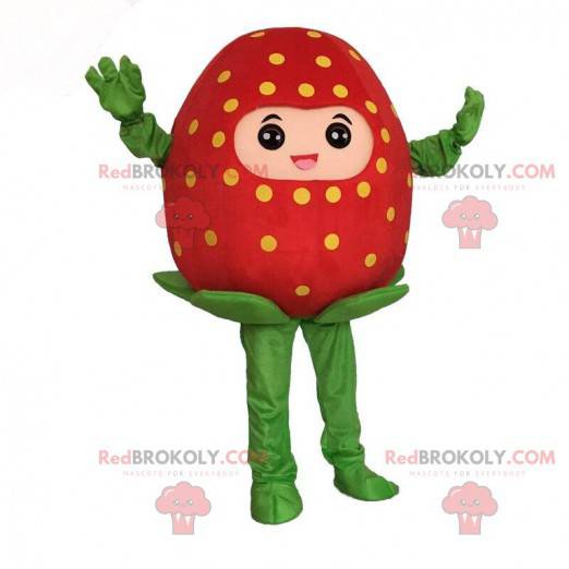 Gigantisk rød jordbærmaskot, jordbærdrakt - Redbrokoly.com