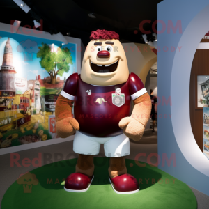 Maroon Irish Castle maskot...