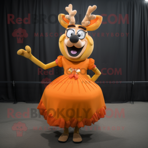 Orange Deer maskot kostym...