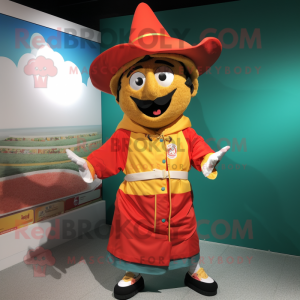 nan Paella mascot costume character dressed with a Windbreaker and Cummerbunds